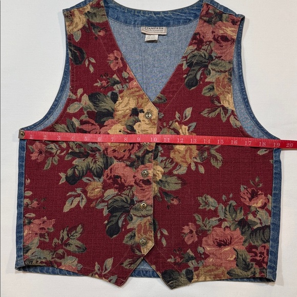 STAMPEDE Vintage Floral Tapestry Vest Size Medium - Picture 6 of 8
